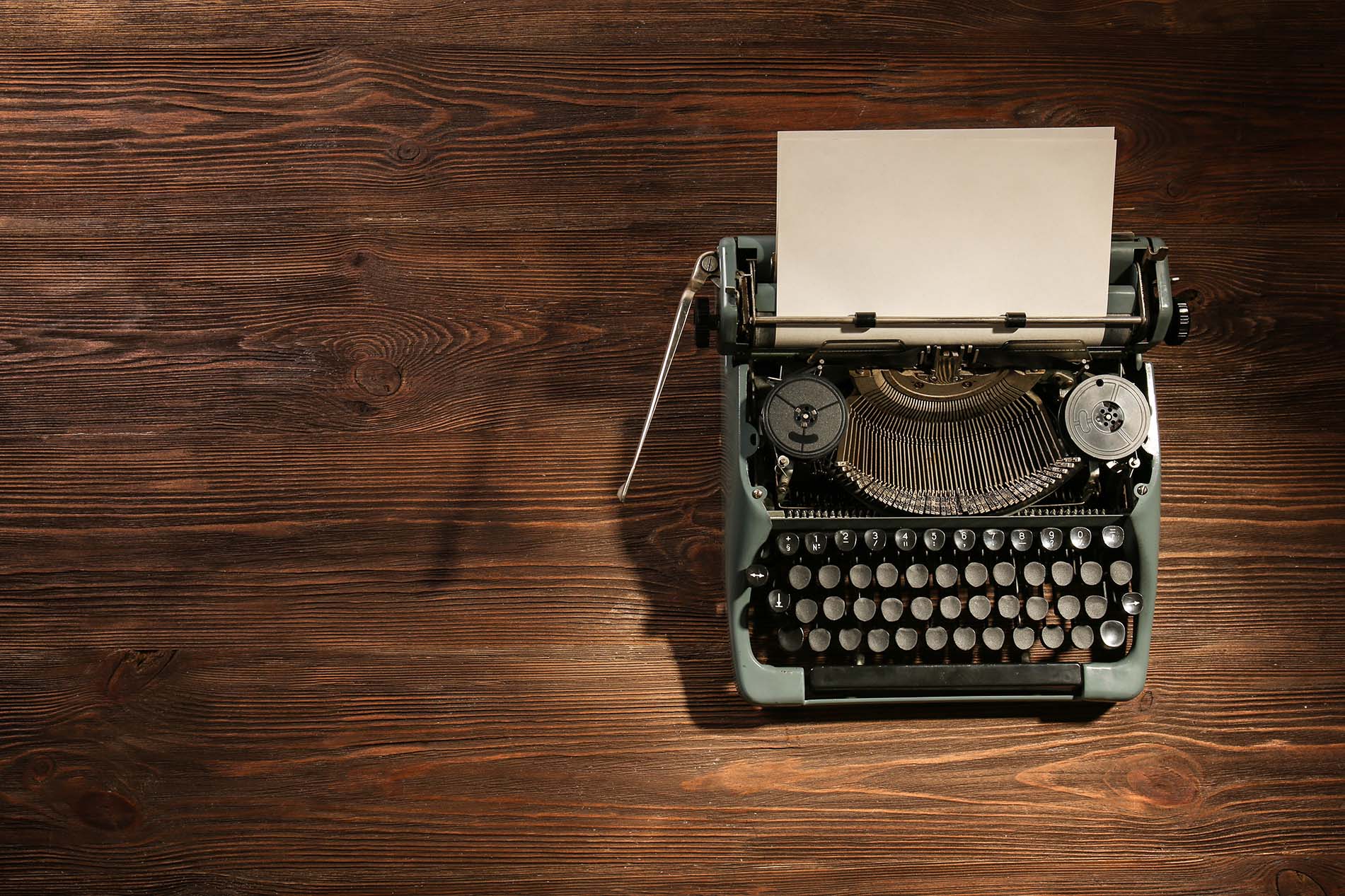 Traditional typewriter on a desk for focused writing