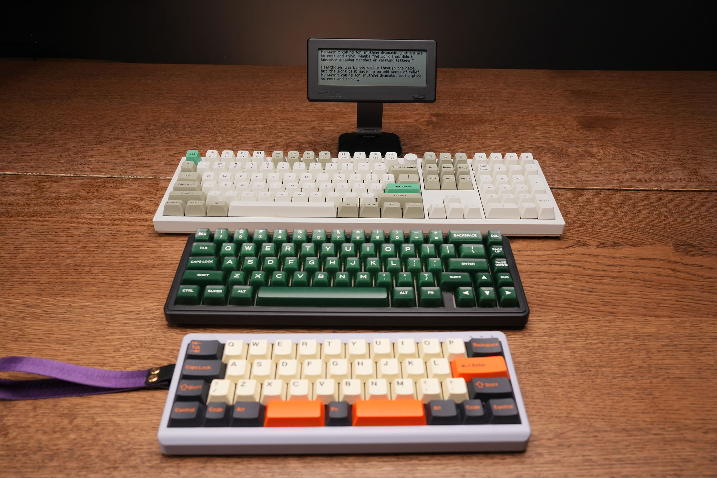 BYOK writing device paired with external keyboards for a customizable writing setup