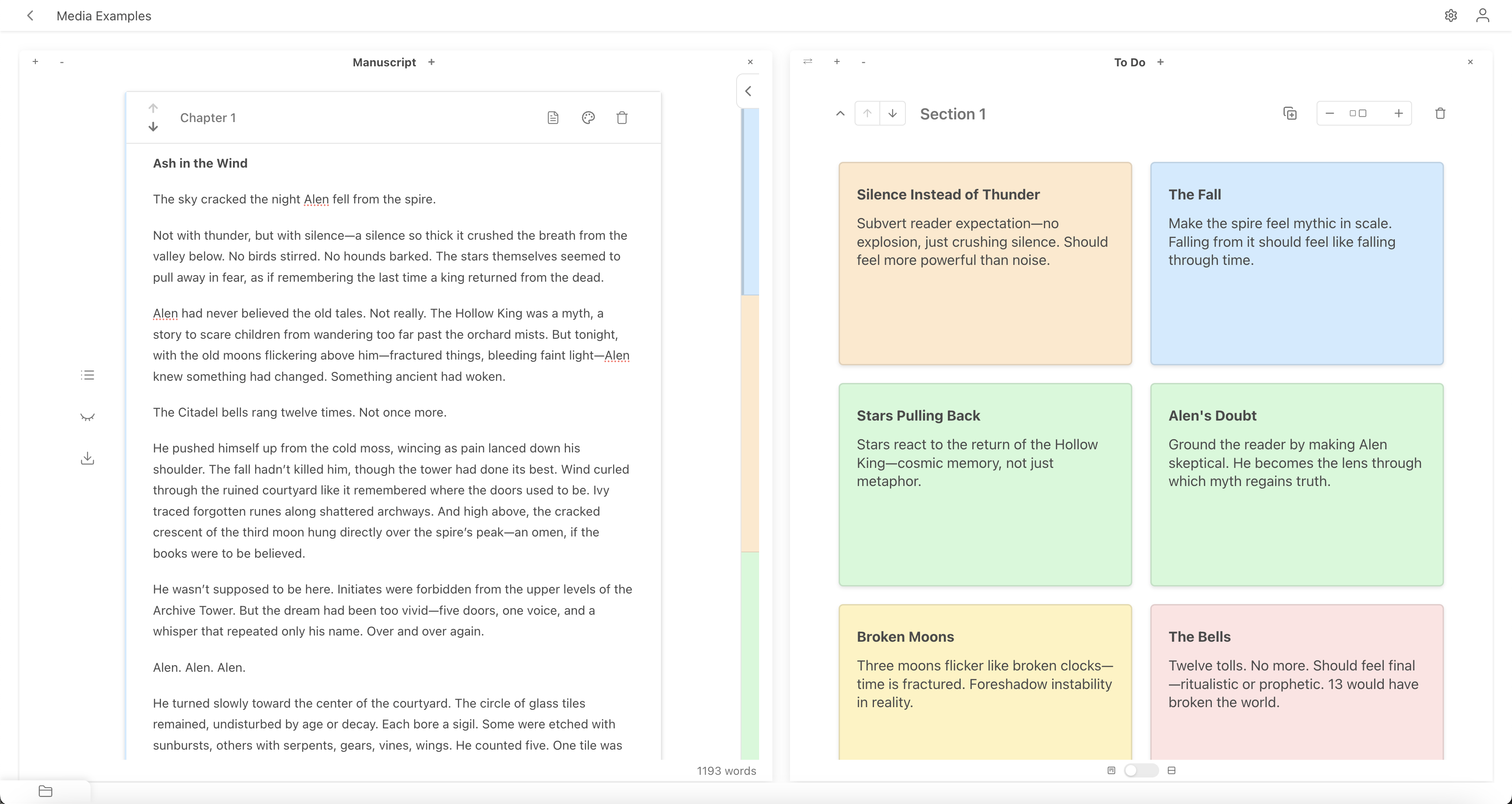BYOK Writing Studio showing a seamless writing ecosystem interface