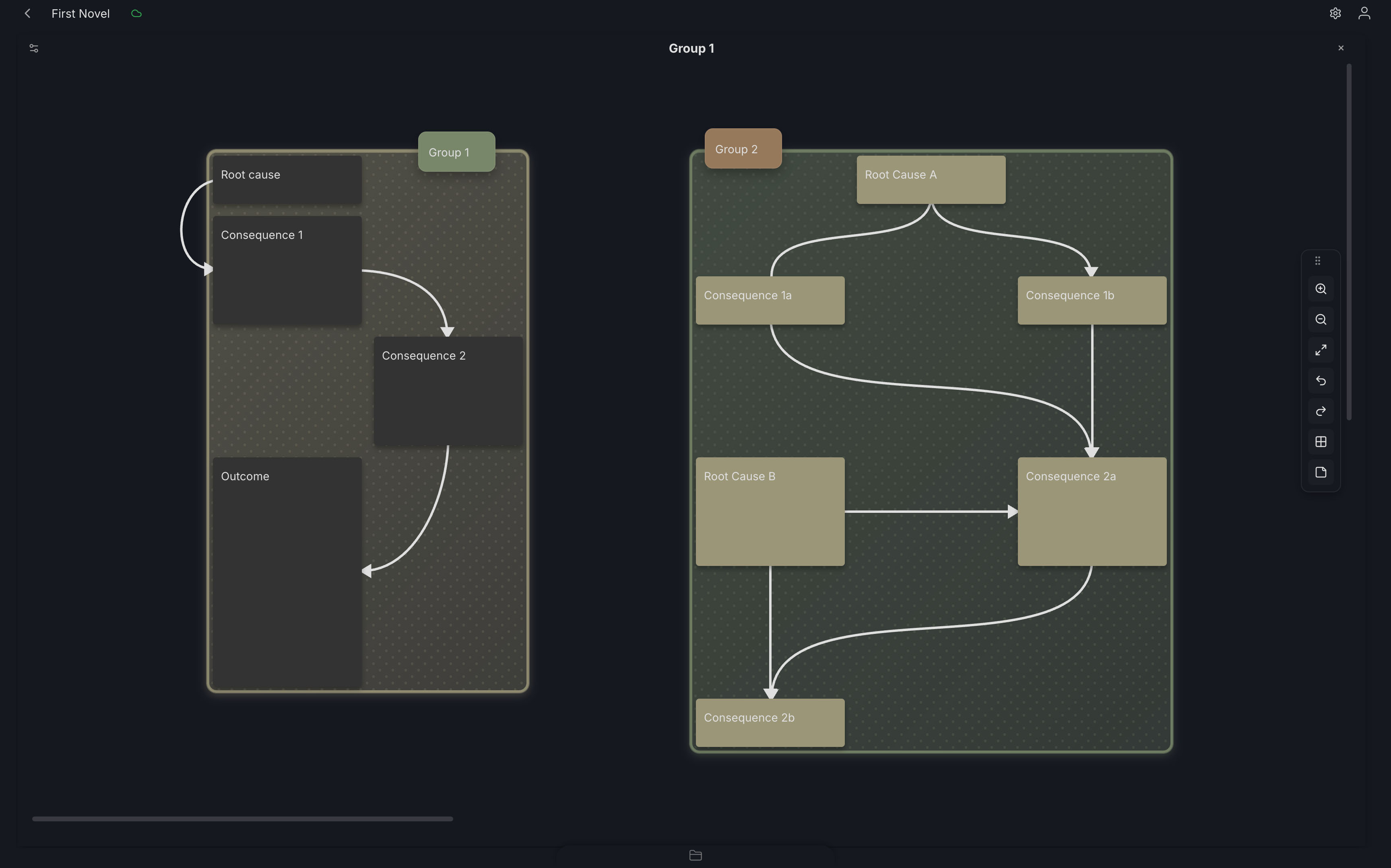 Studio showing planning tools and features