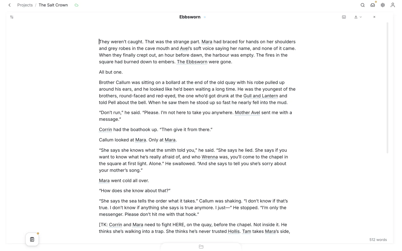 A chapter in light mode